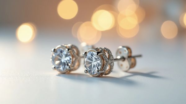 Magnifiques boucles d'oreilles pendantes en argent 925 avec diamant